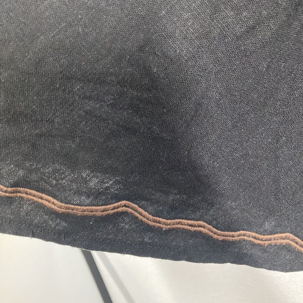 Carole Little Skirt Womens 14 Black Linen Rayon Midi Sequin Embroidered Lined - Picture 10 of 14